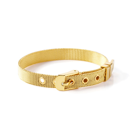 Watch Belt Bracelet Mesh Bangle Stainless Steel Gold Colour