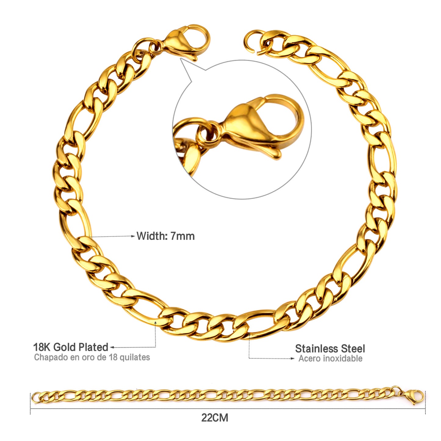 Cuban Link chain Bracelet stainless steel